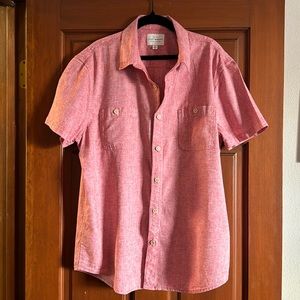 Lucky Brand Woman’s Red/Pink Short Sleeve Shirt Size Large